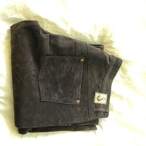 June brown suede leather pants size 29